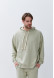 Cornflower color men three-thread hoodie